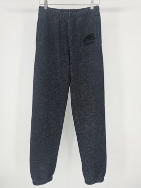 Roots Original Salt & Pepper Jogger Sweatpants Women's XS Charcoal Black Logo
